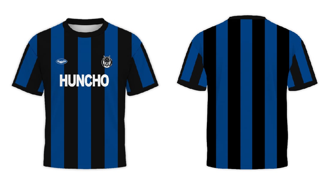 HUNCHO SOCCER TEE IN BLUE & BLACK CW